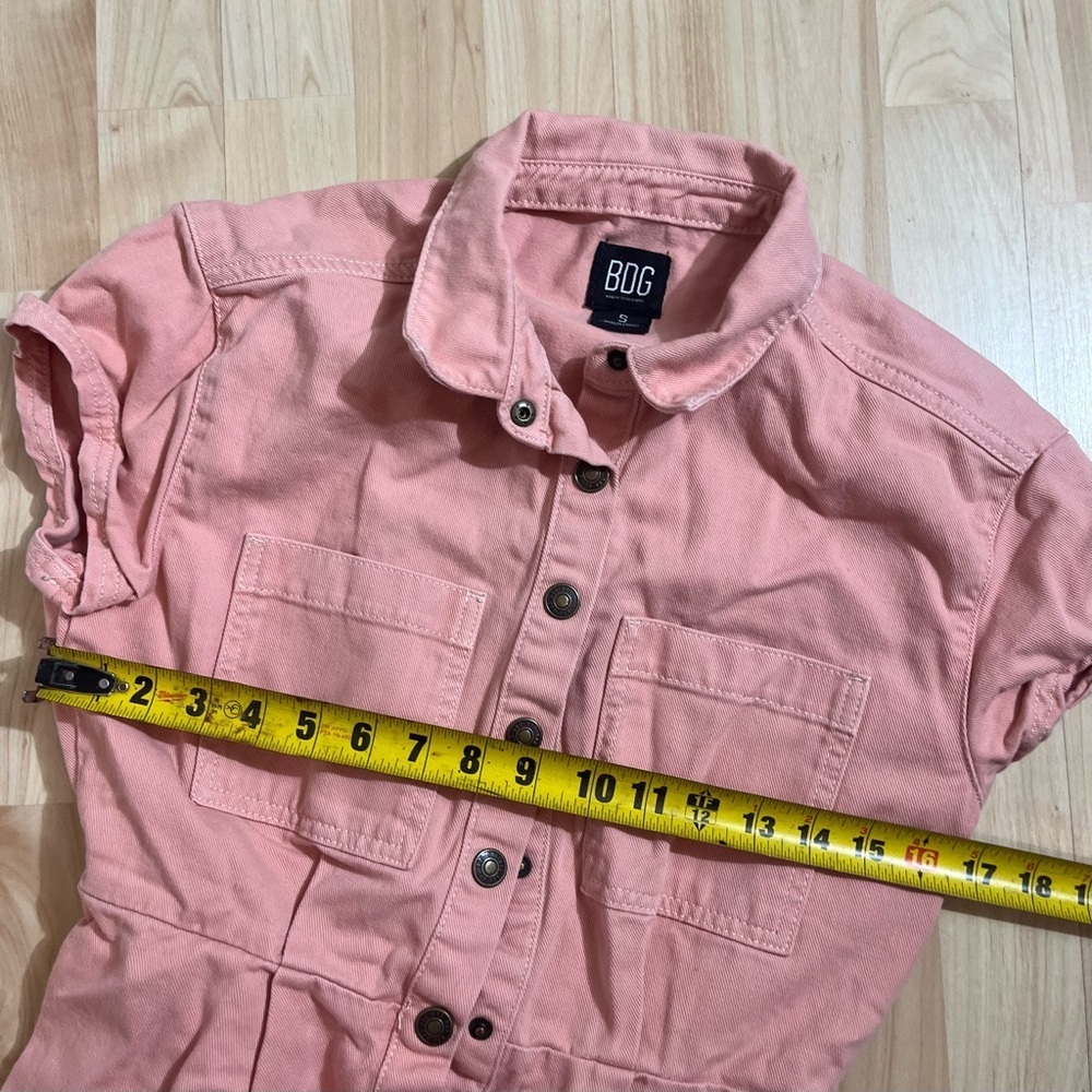 BDG Urban Outfitters Joey Short sleeved Coverall Romper Peach Size Small - Picture 3 of 6